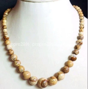 18inches 6-14mm Natural Picture Jasper Gemstone beads Jewelry Necklaces PN1031 - Picture 1 of 6