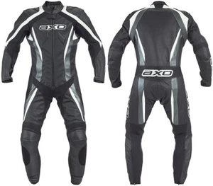 MEN'S MOTORBIKE COWHIDE LEATHER SUIT MOTORCYCLE SUIT JACKET TROUSER 1 or 2-PIECE - Picture 1 of 3