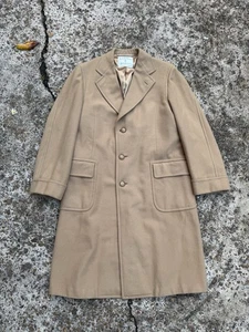 Nice!! Vintage Hickey Freeman Camel Hair Tan Overcoat 42 R - Picture 1 of 12