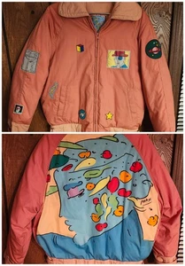 1987 Peter Max NeoMax Down Puffer Coat Wearable Art Unisex Puffy Jacket 80s RARE - Picture 1 of 24