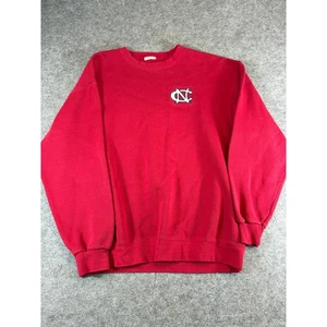 Vintage 90s NC State Embroidered Crewneck Sweatshirt Mens Large Red Minimalist - Bild 1 von 4