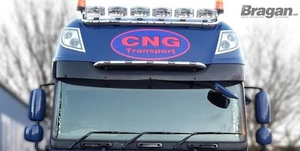 Roof Visor Spot Light Lamp Bar + LED To Fit Renault Midlum Cab Stainless Steel - Picture 1 of 6