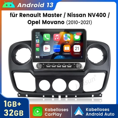 Android 13 Autoradio Für Renault Master/Nissan NV400/Opel Movano 2010-21 SWC BT - Bild 1 von 4