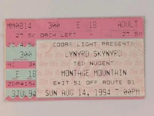 Boleto Lynyrd Skynyrd agosto 1994 Montaje Montaña - Imagen 1 de 2
