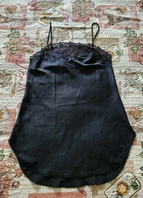 Wacoal женщин сна платье черный кружевной отделки спагетти ремни Sleepwear Babydoll M - Изображение 1 из 4