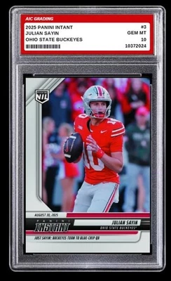 2024 Julian Sayin Panini 即时新秀 #3 俄亥俄州立大学七叶树 1/288 级 10 — 第 1/4 张图片