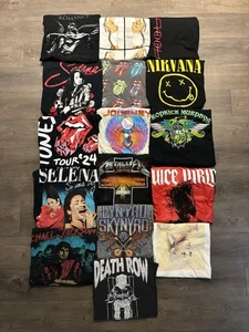 LOT 16 Music Pop Rock Rap Band Tees Hip Hop Shirt Graphic Tour Concert Wholesale - Picture 1 of 8