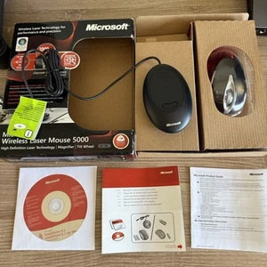 Microsoft 1058, 1053 Wireless Laser Mouse 5000 Tilt Wheel 1000dpi CIB Hi Def - Picture 1 of 15
