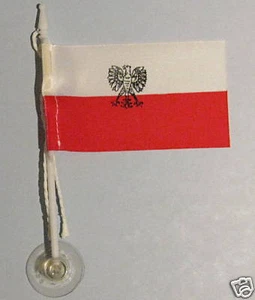 Poland with Eagle Mini-Pole Car / Window Flag NEW - Picture 1 of 1