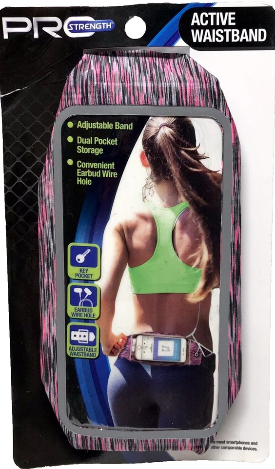 Soporte para teléfono inteligente con cintura activa PRO Strength con bolsillo para llaves y orificio de cable para auriculares Foto 1 de 4