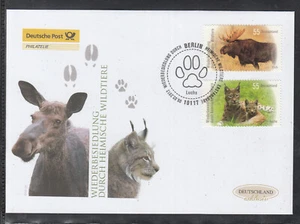 beautiful Germany Exclusive FDC 2012 Repopulation of wild animals: lynx and elk - Picture 1 of 1