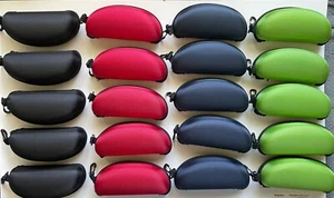 Sunglasses Eyeglasses Hard Case  Colors Clam Shell Zipper With Hook - Picture 1 of 16