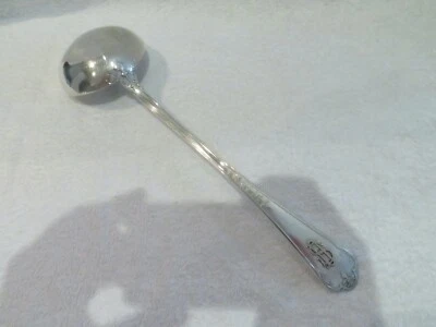 Gorgeous 1900 French 950 silver soup ladle E Puiforcat Fer de lance - Image 1 of 4