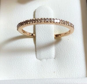 Diamore Women's 14K 1/7 CT TW Diamond Wedding Band - Rose Gold - Size: 9 - Picture 1 of 4