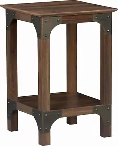 Two Tier Modern Industrial Side Table End Table Perfect for Living Room Bedroom - Picture 1 of 4