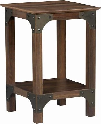 Two Tier Modern Industrial Side Table End Table Perfect for Living Room Bedroom - Image 1 of 4