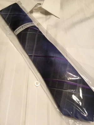 Black Brown 100% Silk Men's Tie - Image 1 of 3