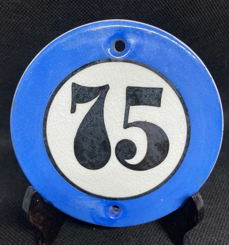 Art Deco Maltese Rustic Porta Door Nr.75 Home House Street Porcelain Number Sign Cover