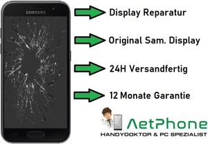 Samsung A3 2017 Original Display Reparatur / Glas Tausch SM-A320F - Bild 1 von 1