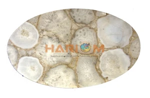 15"x9" Agate Serving Tray Cum Chopping Board Precious Salt Agate Home Decor A065 - Picture 1 of 5