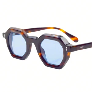 Vintage Thick Acetate Sunglasses Reading Glasses Square Leopard Colour Frames - Picture 1 of 22