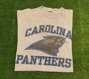 Vintage Carolina Panthers tshirt extra large 90s adult Logo 7 distress gray