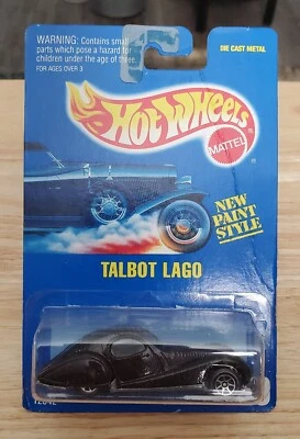 1991 hot wheels collector #250 Talbot Lago Metal Base Vhtf Solid Blue Card W 7sp - Image 1 of 3