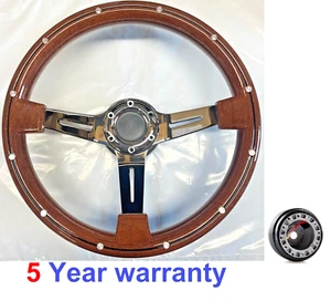 14" STEERING WHEEL & BOSS KIT HUB FIT VW TRANSPORTER T2 T25 T3 T4 1974-1995 - Picture 1 of 5