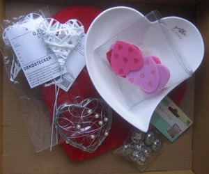 Herz Herzschale für Hochzeit Dose Stecker Basteln Filzsticker Silberperlen Deko - Bild 1 von 11