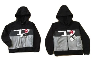 NWT DIESEL Boys Black & Grey Full Zip-up Hoodie, Size 4 or 5, MSRP $50 - Picture 1 of 6