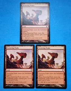 3x Teetering Peaks Zendikar 2009 Mtg Magic Gathering Card Red Mountain Land 226 - Picture 1 of 4