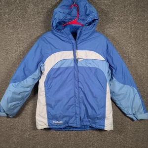 Columbia Tectonite Baby Blue Puffy Hooded WInter Coat Women's Med - Youth 14/16 - Picture 1 of 8