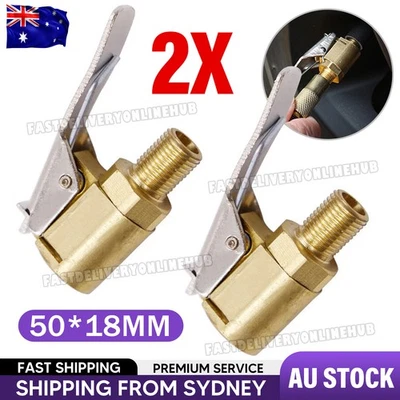 2PCS 8MM Car Tyre Wheel Tire Air Chuck Inflator Pump Valve Clip Connector Adapte - image 1 of 4