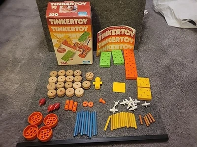 Tinkertoy Set # 330 Vintage from 1983 - Mostly Complete in Box Set w/ Idea Book - Image 1 of 4