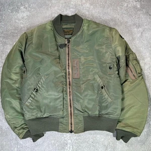 Buzz Rickson's MA-1 Flight Jacket Olive Nylon M Padded Wool 50s Reprint JAPAN - Picture 1 of 11