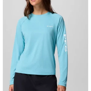 Columbia PFG Tidal Tee™ II Camisa Manga Larga Mujer’s Talla M Azul y Blanco - Imagen 1 de 5