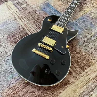 Guitarra Eléctrica Cibson Les Paul 2003 Custom Black Beauty Encuadernación y Cable Blanco Foto 1 de 4