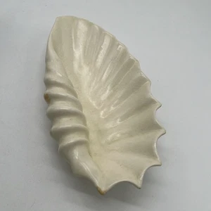 Vintage 13” Seashell Nautical Pottery Serving Dish Trinket Bowl 1960s Signed - Picture 1 of 12