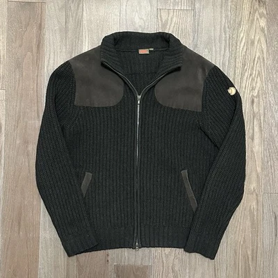 Шерстяной вязаный свитер Fjallraven Grouse на молнии замшевые нашивки тяжелый средний для улицы - Изображение 1 из 4