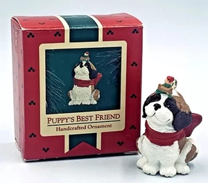 Hallmark Keepsake Puppy's Best Friend Ornament 1986 St. Bernard Dog Elf Vintage - Picture 1 of 12