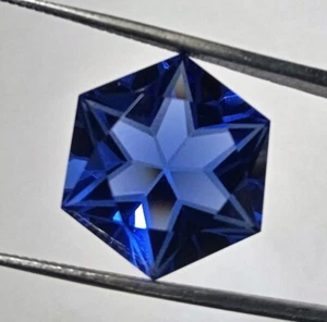AAA Tanzanite Hexagon 14x14x9.50MM Fantasy Cut Ring Pendant Loose Gemstone Jewel - Picture 1 of 4