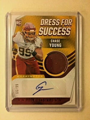 Chase Young AUTO~PATCH~RC #/99 Dress/Success 2020 Leaf R&S Rookie Autograph 49er - Image 1 of 3