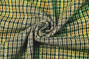 OLIVE -BLUE -TAN BALMORAL TWEEDY CHECK WOOL CASHMERE SILK BLEND MADE IN ITALY A8 - Picture 1 of 11