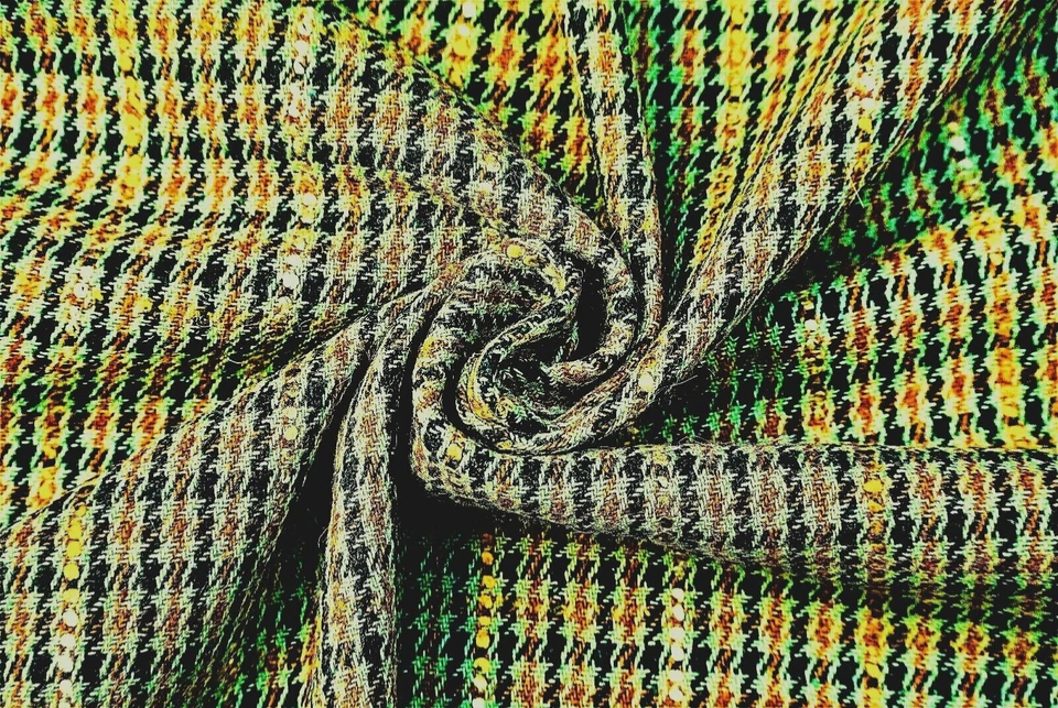 OLIVE -BLUE -TAN BALMORAL TWEEDY CHECK WOOL CASHMERE SILK BLEND MADE IN ITALY A8 - Image 1 of 4