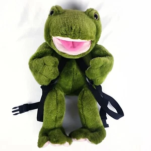 Wildkin Inc Green Frog Bag Bookbag zaino con testa di pupazzo vintage - Foto 1 di 11