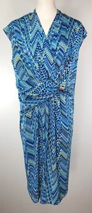 Anthony Richards Dress - Size 16W - Blue Multicolor - Picture 1 of 15