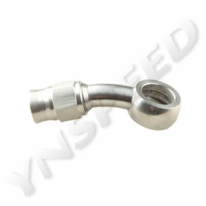 Stainless Steel 30 Degree 3AN AN3 To 10.2mm Banjo Eye Hose Fitting & Seal Washer - Picture 1 of 4