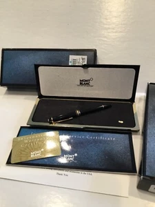 Montblanc Classique Meisterstuck Black Gold Trim Fountain Pen 144 F 14k nib - Picture 1 of 7