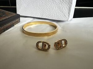 Dior Bracelet Bangle and Earring Stud Set From Christian Dior
