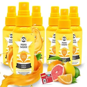 6 x 60ml Pooper Star Toilet Spray Air Freshener Bowl | Citrus Fragrance Perfume - Picture 1 of 7
